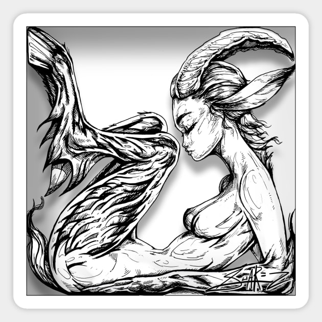 Capricorn / Shadow Box Magnet by SuarezArt